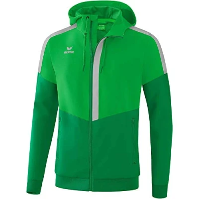 Afbeelding van Erima Squad Tracktop herenjack met capuchon, Groen/Smaragd/Zilvergrijs