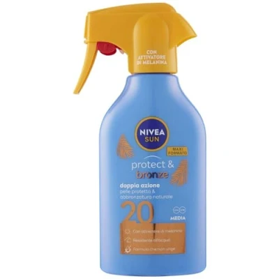 Afbeelding van NIVEA SUN Maxi Crème Solaire spray Protect &amp; Bronze FP 20 270 ml, pour Un bronzage Doré, Intense et Uniforme, Protection en Flacon pratique