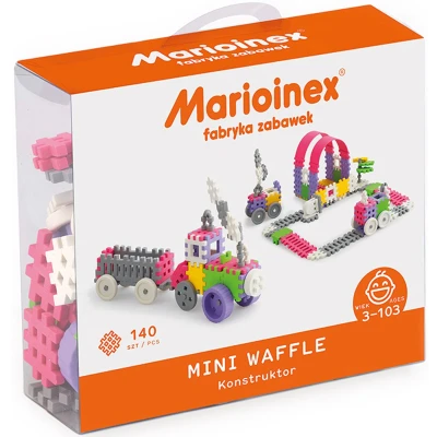 Afbeelding van Marioinex mini waffle constructor pink 140st