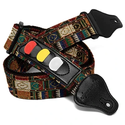 Image de World Rhythm Sangle de guitare Style aztèque