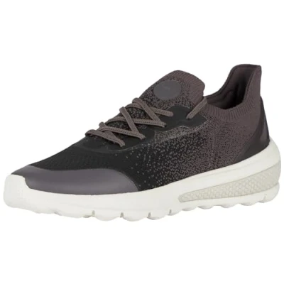Afbeelding van Geox D Spherica Actif Sneakers laag, Dames, Maat: 38, Black anthracite Textiel/ synthetisch