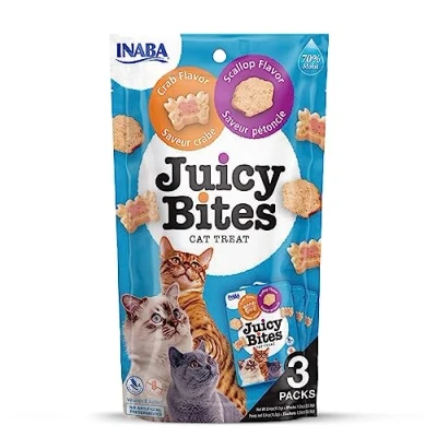 Afbeelding van Inaba Juicy Bites Kattensnack Krab Jacobsschelp 56 g