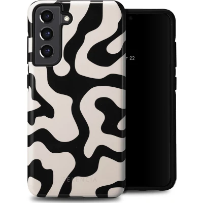 Afbeelding van Selencia Hoesje Geschikt voor Samsung Galaxy S21 FE Vivid Backcover Art Wave Black