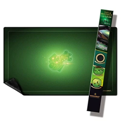 Afbeelding van WOGAMAT Neopreen speelmat, smaragdgroen, grote lengte 60 x 100 cm voor kaartspellen, dobbelstenen, gezelschapsspellen stil, dik, wasbaar, antislip Luxe multiplayer tapijt.