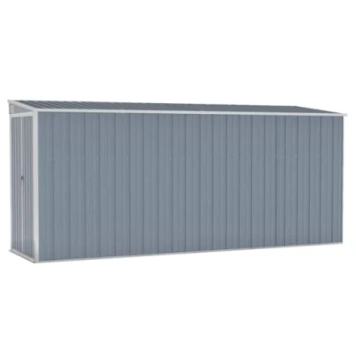 Afbeelding van vidaXL Tuinhuis, wandmontage, grijs, 118 x 382 178 cm, verzinkt staal