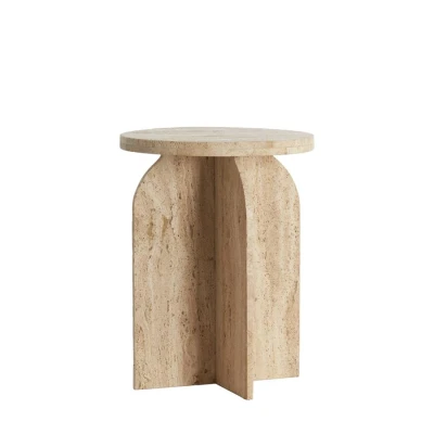 Afbeelding van Otinia bijzettafel Ø41x56 cm travertin zand