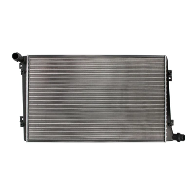 Afbeelding van THERMOTEC D7W042TT Radiateur voor voertuigen met/zonder airco 415 650 34 Handgeschakeld Koelribben mechanisch gelast VOLKSWAGEN: Golf 5, Caddy 3