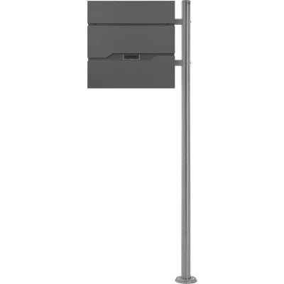 Afbeelding van Brievenbus 37x36,5x11 cm antraciet/zwart marmerlook staal ML Design