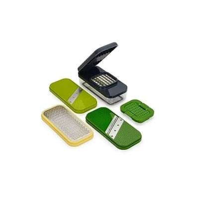 Afbeelding van Joseph Multi Prep Compact Mandoline met Opvangbak 6 Delig Siliconen Multicolor