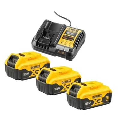 Afbeelding van DeWalt Accessoires DCB1104P3 QW 18V Accu voordeelset: 3x 5.0Ah accu&#039;s + XR multilader