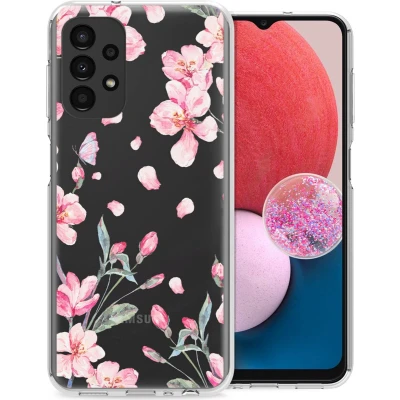 Afbeelding van iMoshion hoesje Geschikt voor Samsung Galaxy A13 (4G) Siliconen Design Roze / Cherry Blossom