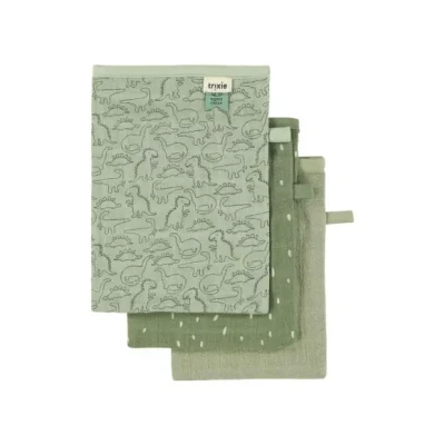 Afbeelding van Trixie Tetra Washandjes 3 Pack Mix Daring Dino