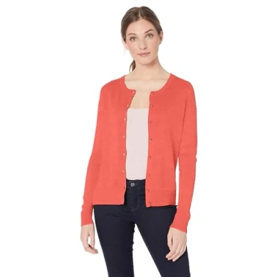Image de Amazon Essentials Gilet Col Rond Léger (Grandes Tailles Disponibles) Women&#039;s, Rose Corail, L