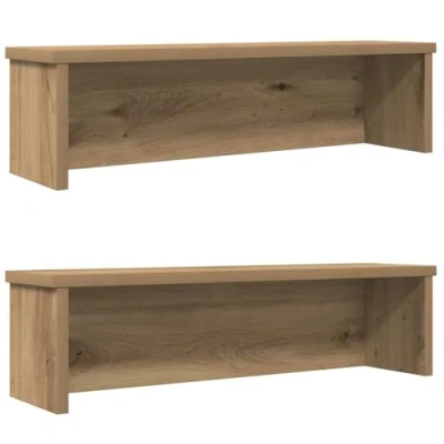 Afbeelding van vidaXL Keukenrekken stapelbaar 2 st 60x15x16 cm artisanaal eikenkleur
