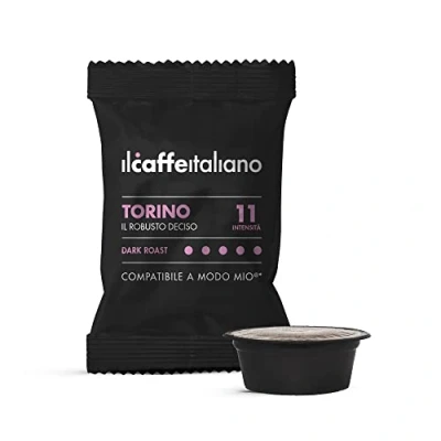 Afbeelding van FRHOME 100 koffiecapsules compatibel met Lavazza A Modo Mio Koffiemengsel Torino intensiteit 11 Il Caffè Italiano