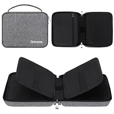 Afbeelding van Betoores Horlogebandopslag, nylon horlogeband organizer, houdt 20/40 horlogebandjes, waterdicht, opbergtas voor horlogeband, 40 Plaatsen Donkergrijs