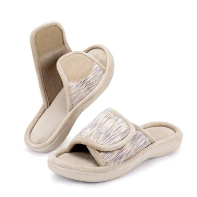 Afbeelding van RockDove Slip on schoen van traagschuim met verstelbare envelop voor dames, Beige