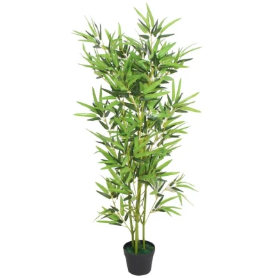 Afbeelding van Kunstplant met pot bamboe 120 cm groen