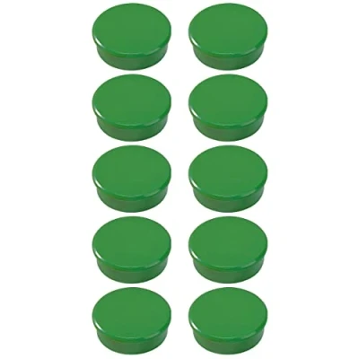 Afbeelding van Dahle Bürotechnik 05.95538 magneten, diameter 38 mm, hoogte 13,5 10 stuks, groen