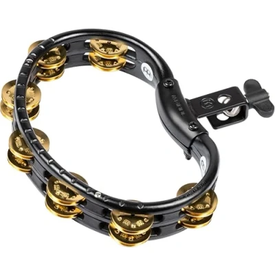 Afbeelding van Meinl TMT2B BK Mountable Tambourine, ABS, Brass Jingles, Black