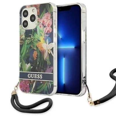 Afbeelding van Guess GUHCP13XHFLSB iPhone 13 Pro Max 6.7 blauw/blauw hardcase bloemenband