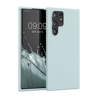 Afbeelding van kwmobile telefoonhoesje geschikt voor Samsung Galaxy S22 Ultra Hoesje met siliconen coating Smartphone case in cool mint