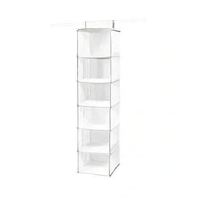 Image de Compactor Étagère Souple Suspendue pour Vêtements, 6 Compartiments, Blanc, Petit, Polypropylène, 30 x H. 128 cm, RAN1527