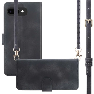 Afbeelding van imoshion Hoesje Geschikt voor Google Pixel 9a Bookcase met koord Zwart