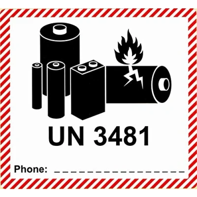 Afbeelding van BT Label 250 hazardous goods labels UN 3481, 120 x 110 mm, imprint: lithium ion batterijen, transportstickers, stickers, zelfhechtend