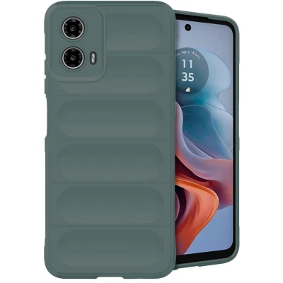 Afbeelding van iMoshion Hoesje Geschikt voor Motorola Moto G34 Siliconen EasyGrip Backcover Donkergroen
