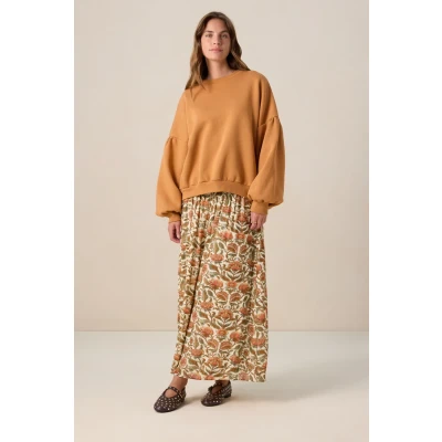 Afbeelding van Sissy Boy Dames Witte maxi rok met print (Maat XS, Viscose)