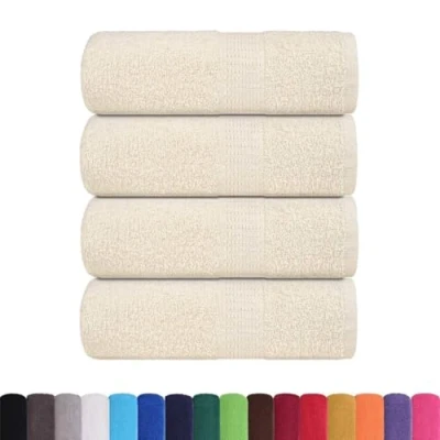 Afbeelding van vidaXL Gastendoekjes 4 st 30x50 cm 360 g/m² 100% katoen crèmekleurig