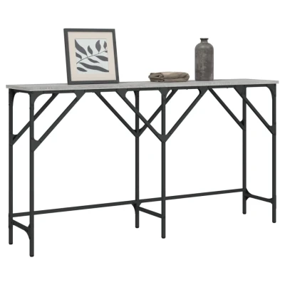Afbeelding van Wandtafel 140x29x75 cm bewerkt hout grijs sonoma eikenkleurig