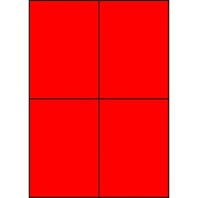 Afbeelding van Rode A4 etiketten 105 x 148 mm (100 vel)