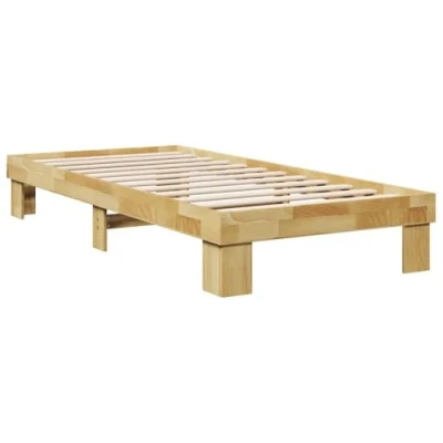 Afbeelding van vidaXL Bedframe zonder matras 75x190 cm massief hout eiken