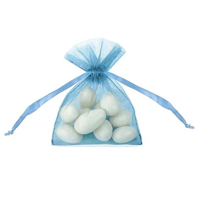 Afbeelding van Organza zakjes turquoise (20st)