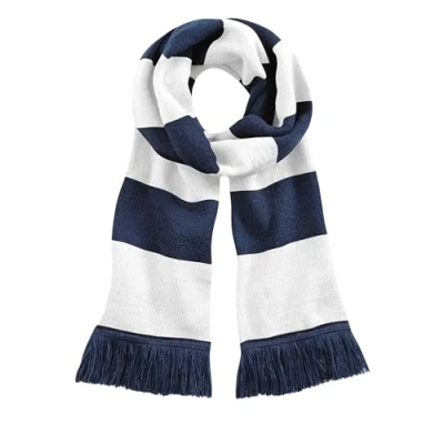 Afbeelding van Beechfield Stadium Scarf uniseks sjaal, meerkleurig (French Navy/White 00)