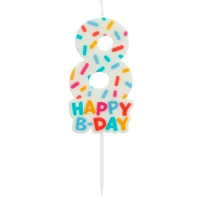 Afbeelding van Folat Kaars cozy sprinkles cijfer 8 7 cm