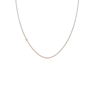 Afbeelding van Elli PREMIUM Dames Halsketting Basic Trend met Diamant (0,03 ct.) in 925 Sterling Zilvere roos