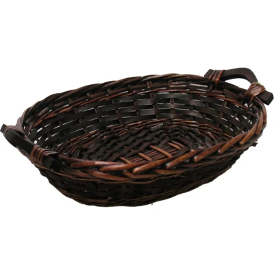 Afbeelding van Broodmandje ovaal bruin 34 x 26 9 cm mandje rotan/riet broodmanden/serveermanden