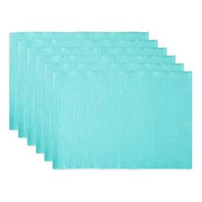 Afbeelding van DII Basic Everyday geribbelde placemats, 100% katoen, 33 x 48 cm, turquoise, 6 stuks