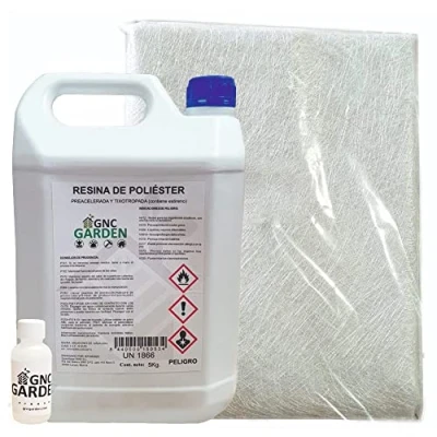 Afbeelding van 5 kg polyesterhars voor reparaties m² vezel, en peroxidekatalysator 100 g