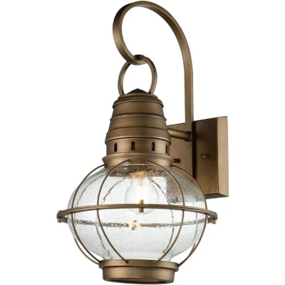 Afbeelding van Kichler LED Wand Buitenlamp Bridge Point 1X E27 Max 60W IP44 Dimbaar Natural Brass