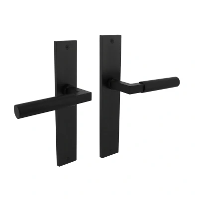 Afbeelding van Intersteel Deurkruk Bau Stil op schild 245x45 mm blind mat zwart