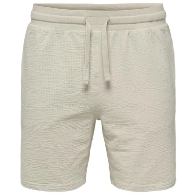 Afbeelding van ONLY &amp; SONS ONSKIAN LIFE REG SEERSUCKER SHORTS NOOS Heren Broek Silver Lining