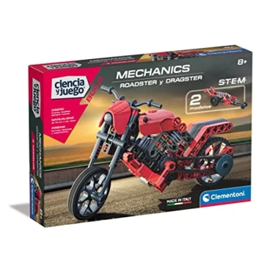 Afbeelding van Clementoni, Mechanics Roadster and Dragster, educatief spel van wetenschap, bouw en speelgoedauto&#039;s, speelgoed voor kinderen 8 jaar, in het Spaans (55490)