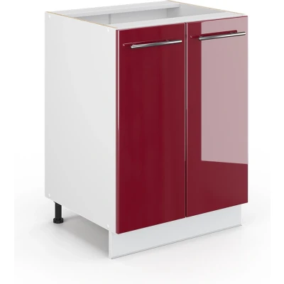 Afbeelding van Vicco Halfhoge kast Fame Line, Bordeauxrode hoogglans/Wit, 60 x 81.6 cm zonder werkblad