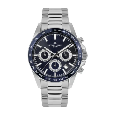 Afbeelding van Jacques Lemans Liverpool Chronograaf, Heren, Maat: One Size, Steel blue