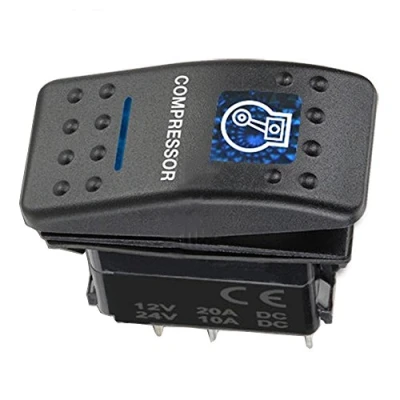 Afbeelding van Mintice Tuimelschakelaar, schakelaar, led licht, blauw, 12 V, 20 A, voor auto, boot, motorfiets (compressorlicht)