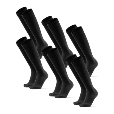 Afbeelding van DANISH ENDURANCE Hoge sokken van ultrazachte bamboevezel, hoog, heren en dames, 3 stuks, Zwart 6 41.5 44.5 EU